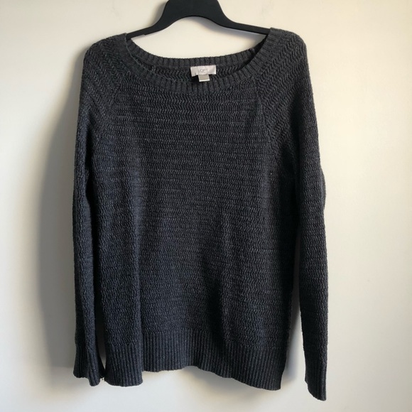 dark grey knit sweater